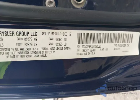 2013 Dodge Dart Sxt from USA, damaged, VIN 1C3CDFBA1DD231521